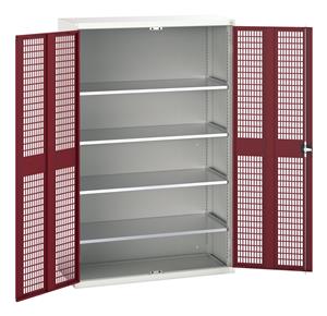 16926783.** verso ventilated door cupboard with 4 shelves. WxDxH: 1300x550x2000mm. RAL 7035/5010 or selected